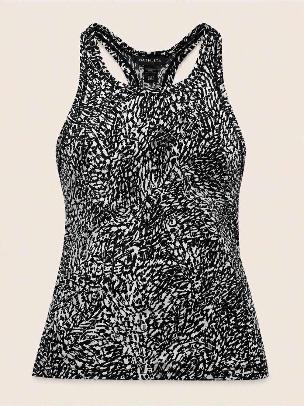 Athleta Ultimate Train Printed Tank Black White XS